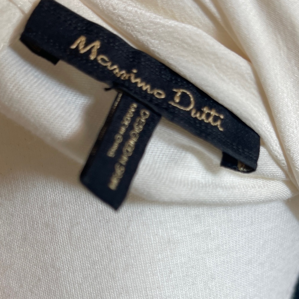 Massimo Dutti Silk Sleeveless Dress with Tie Detail in Neutral Cream - Size M - Picture 2 of 5
